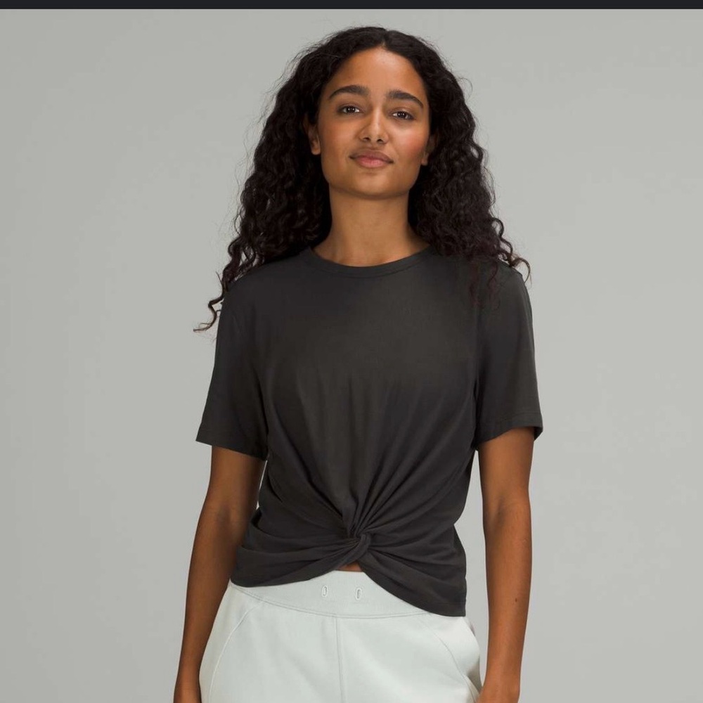 Women's Black Twist-Front Top